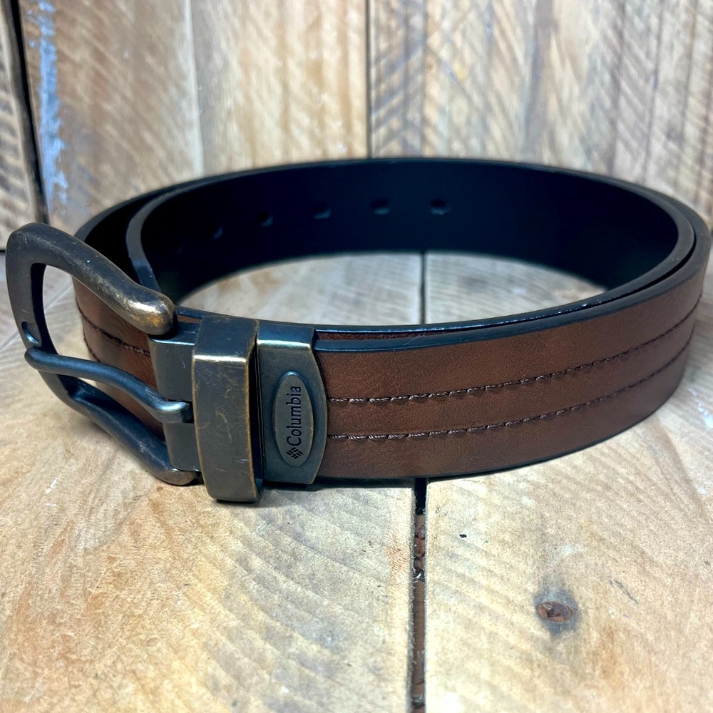 COLUMBIA Men's Genuine Brown Leather Belt Size 38-40